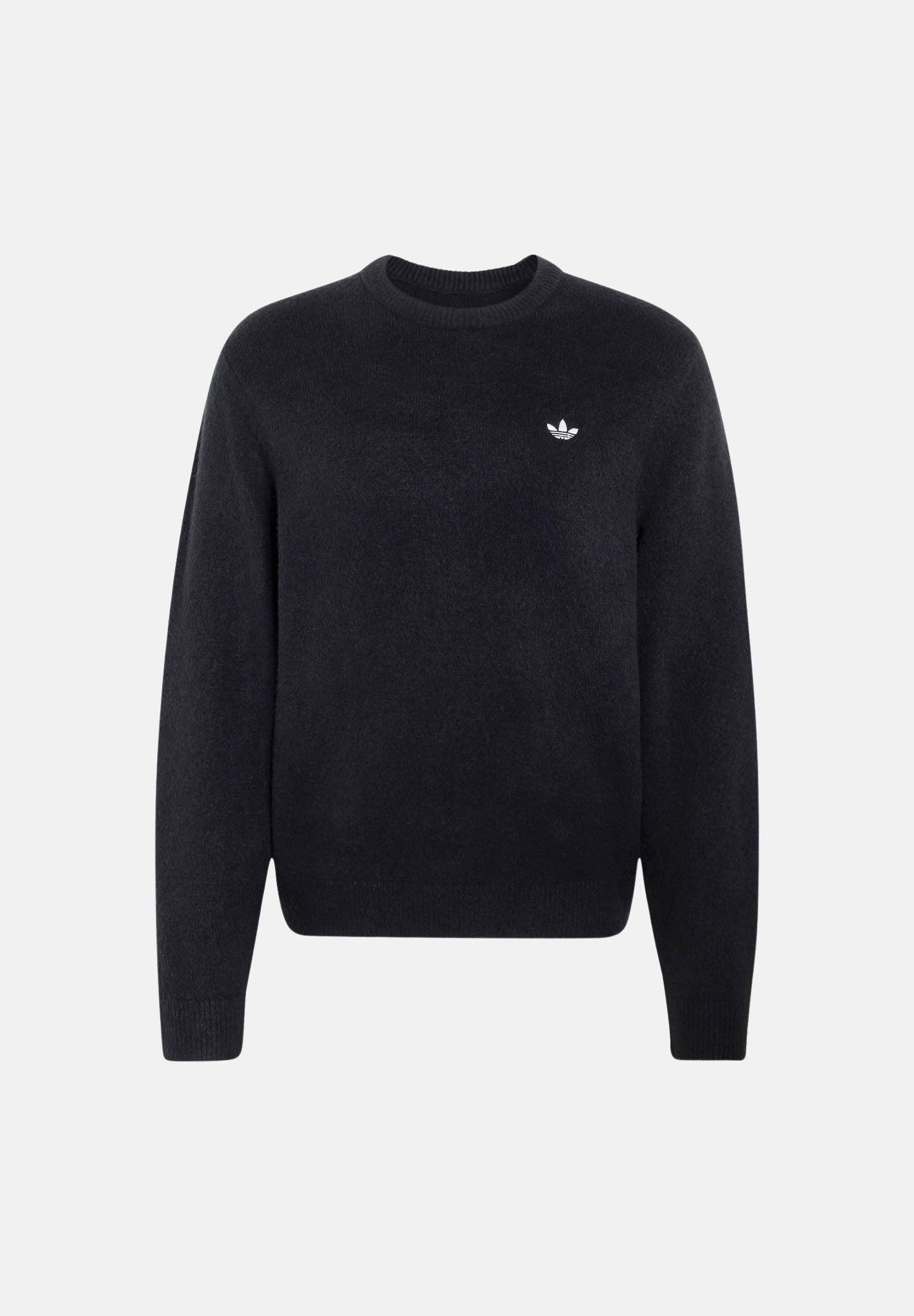 ADIDAS ORIGINALS Maglia TREFOIL ESSENTIALS FULLY nero da uomo con logo iconico KS4891 . ADIDAS ORIGINALS 