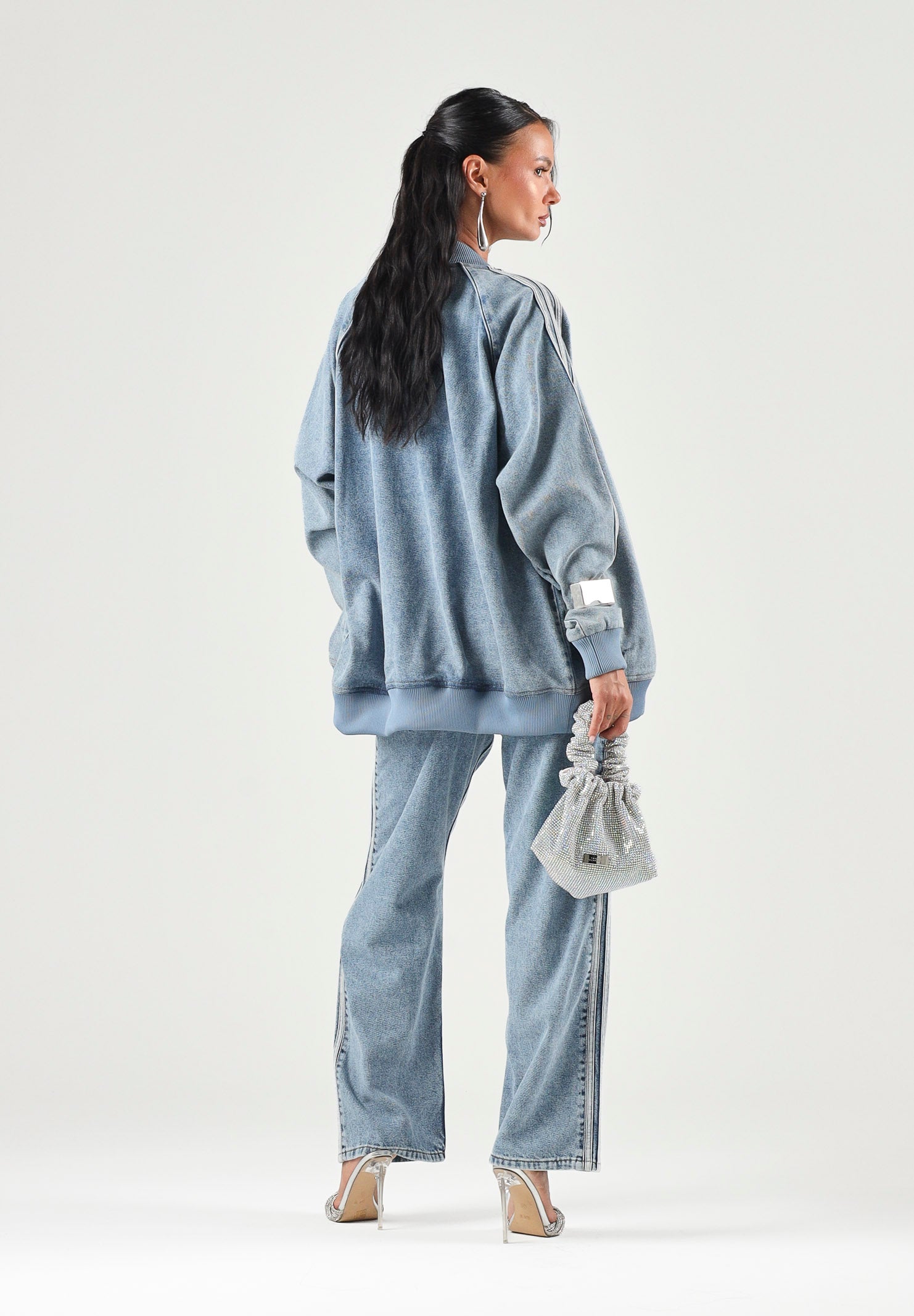 ADIDAS ORIGINALS Jeans FIREBIRD ADICOLOR DENIM worn blue-celeste chiaro da uomo con iconche 3-stripes KS4966 . ADIDAS ORIGINALS 