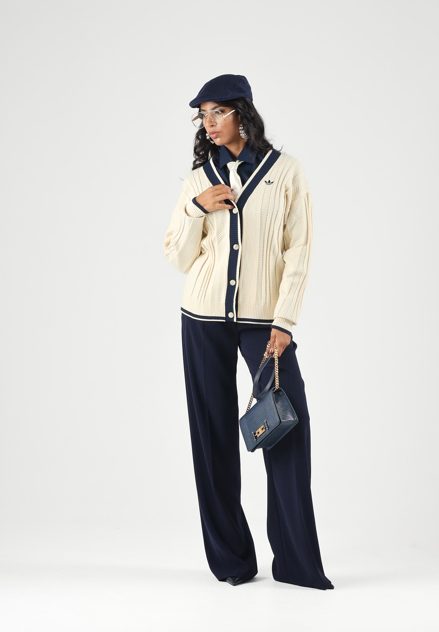 ADIDAS ORIGINALS Cardigan in maglia CABLE KNIT , warm vanila, giallo-crema, da donna <BR/> KS4968 . ADIDAS ORIGINALS 