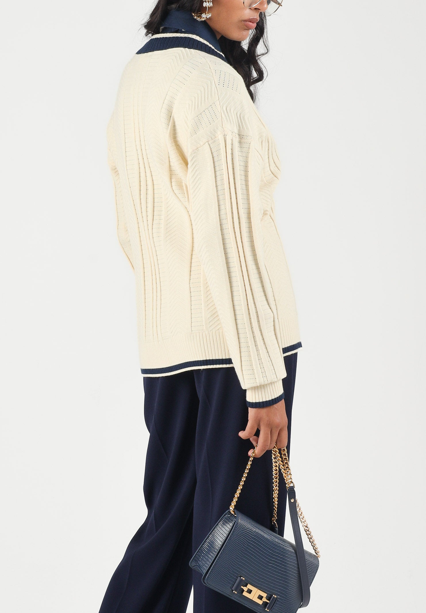 ADIDAS ORIGINALS Cardigan in maglia CABLE KNIT , warm vanila, giallo-crema, da donna <BR/> KS4968 . ADIDAS ORIGINALS 