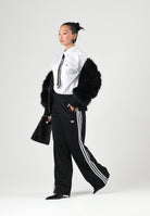 ADIDAS ORIGINALS Pantaloni PINSTRIPE FIREBIRD nero da donna con motivo gessato KS6787 . ADIDAS ORIGINALS 