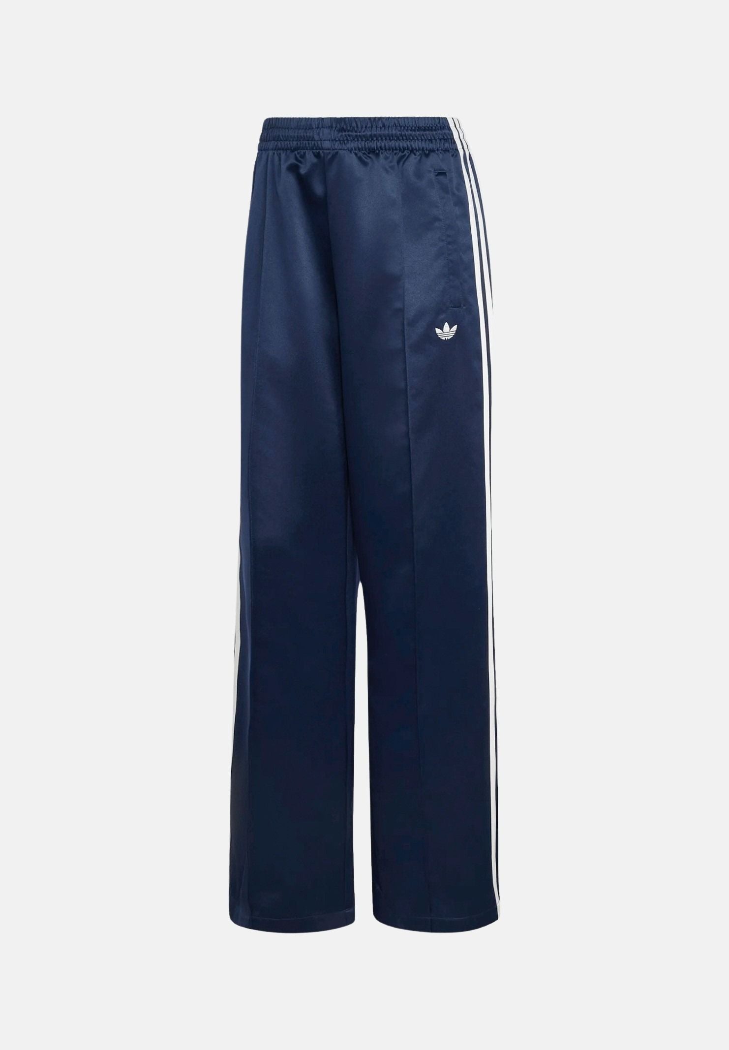 ADIDAS ORIGINALS Pantaloni SATIN SST LOOSE TRACKPANTS blu da donna con iconiche strisce a contrasto e vita elasticizzata KS7339 . ADIDAS ORIGINALS 