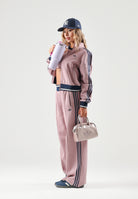 ADIDAS ORIGINALS Felpa con zip FIREBIRD TRACK TOP rosa malva per donna con collo alto e tre strisce sulle maniche. KS7352 . ADIDAS ORIGINALS 