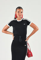 ADIDAS ORIGINALS T-shirt Black white e nero da donna con 3-stripes iconico KS7375 . ADIDAS ORIGINALS 