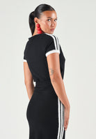 ADIDAS ORIGINALS T-shirt Black white e nero da donna con 3-stripes iconico KS7375 . ADIDAS ORIGINALS 
