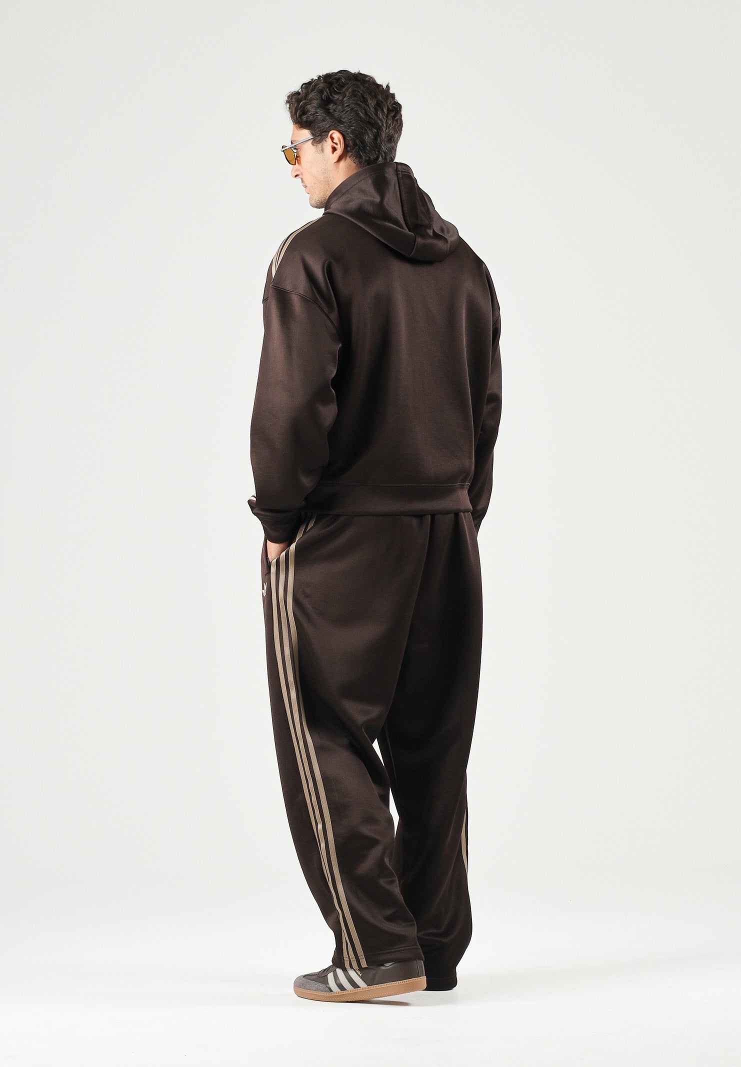 ADIDAS ORIGINALS Felpa ADICOLOR SPACER OVERSIZED Aurora Coffee marrone da uomo con cappuccio KS7426 . ADIDAS ORIGINALS 