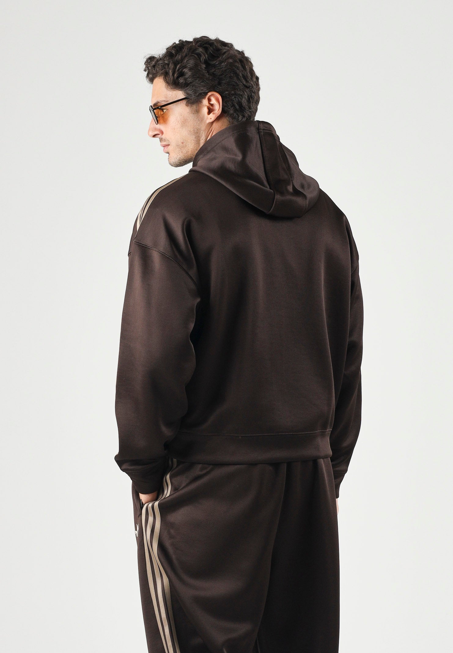 ADIDAS ORIGINALS Felpa ADICOLOR SPACER OVERSIZED Aurora Coffee marrone da uomo con cappuccio KS7426 . ADIDAS ORIGINALS 