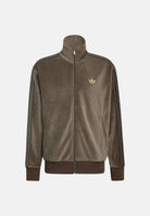 ADIDAS ORIGINALS Felpa FIREBIRD VELOUR marrone da uomo con iconiche 3-Stripes KS7460 . ADIDAS ORIGINALS 