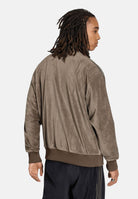 ADIDAS ORIGINALS Felpa FIREBIRD VELOUR marrone da uomo con iconiche 3-Stripes KS7460 . ADIDAS ORIGINALS 