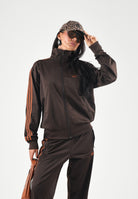 ADIDAS ORIGINALS Felpa con zip FIREBIRD TRACK JACKET Aurora Coffee marrone scuro per uomo e donna effetto acetato KS7464 . ADIDAS ORIGINALS 