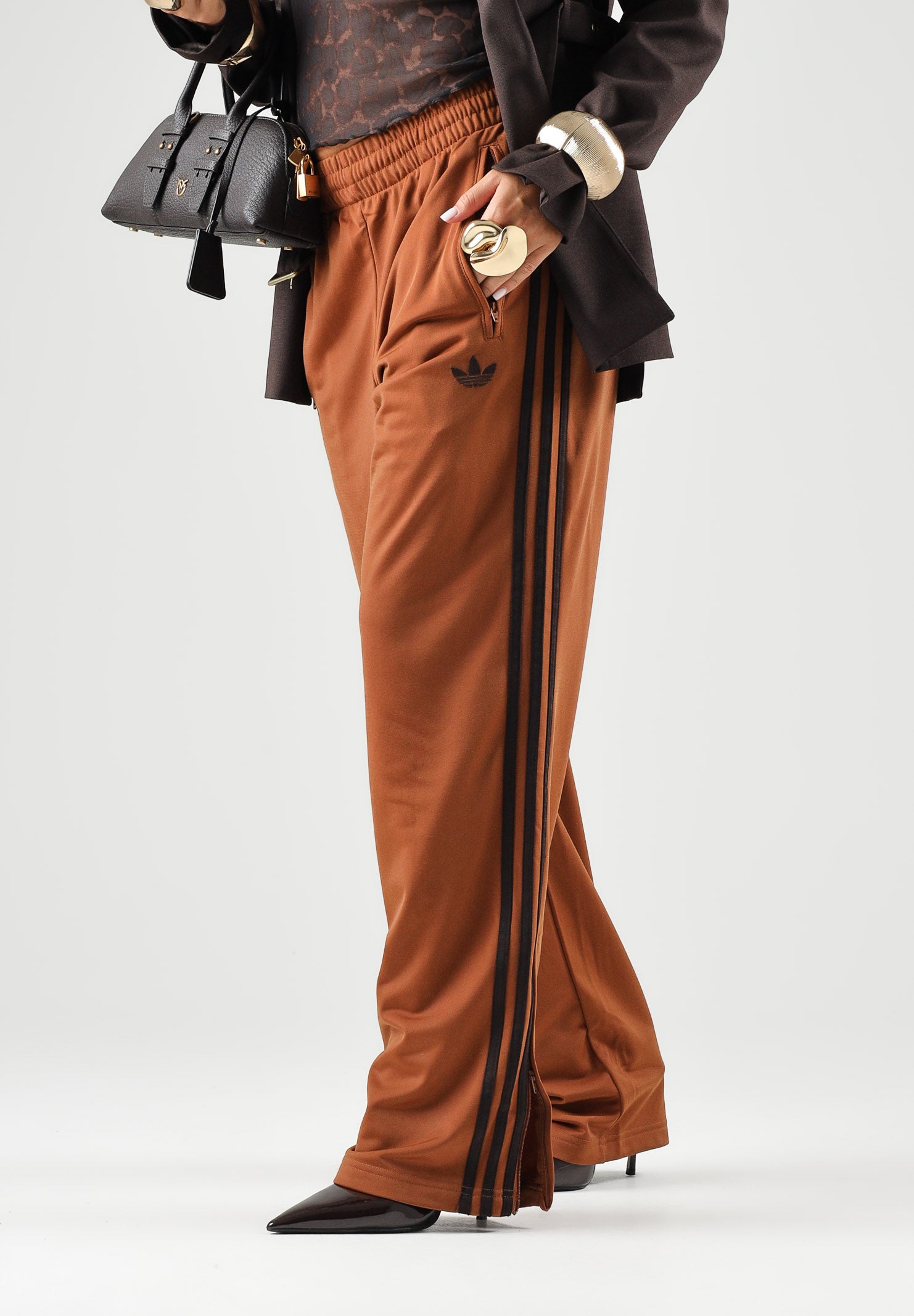 ADIDAS ORIGINALS Pantaloni FIREBIRD VELOUR marrone e bronzo da uomo KS7479 . ADIDAS ORIGINALS 