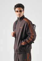 ADIDAS ORIGINALS Giacca FIREBIRD WOVEN T Aurora Coffee-marrone da uomo con logo Trefoil ricamato. KS7492 . ADIDAS ORIGINALS 