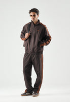 ADIDAS ORIGINALS Pantaloni FIREBIRD WOVEN Aurora Coffee-marrone da uomo con logo Trefoil ricamato. KS7499 . ADIDAS ORIGINALS 