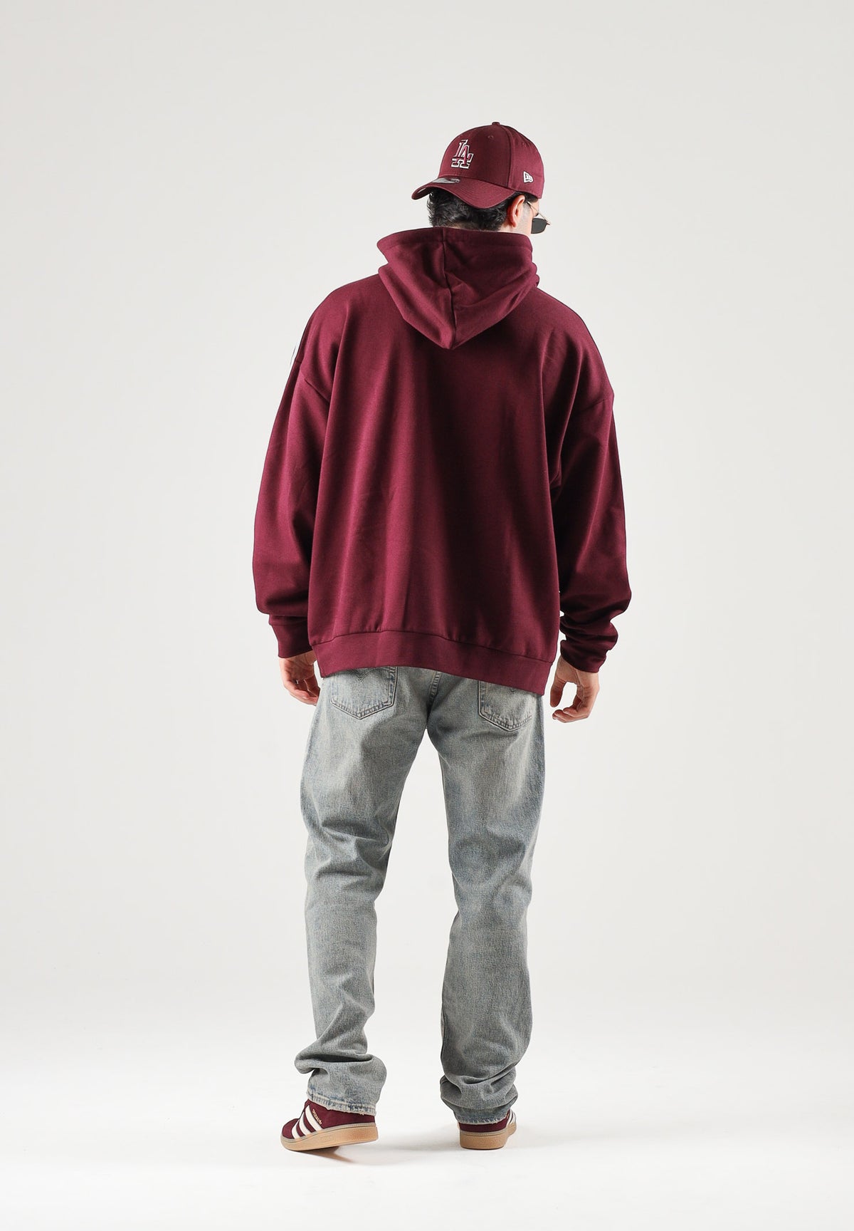 ADIDAS ORIGINALS Felpa con cappuccio ADICOLOR CLASSICS maroon bordeaux da uomo con mini logo KS7506 . ADIDAS ORIGINALS 