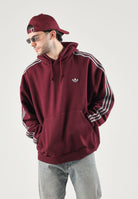 ADIDAS ORIGINALS Felpa con cappuccio ADICOLOR CLASSICS maroon bordeaux da uomo con mini logo KS7506 . ADIDAS ORIGINALS 