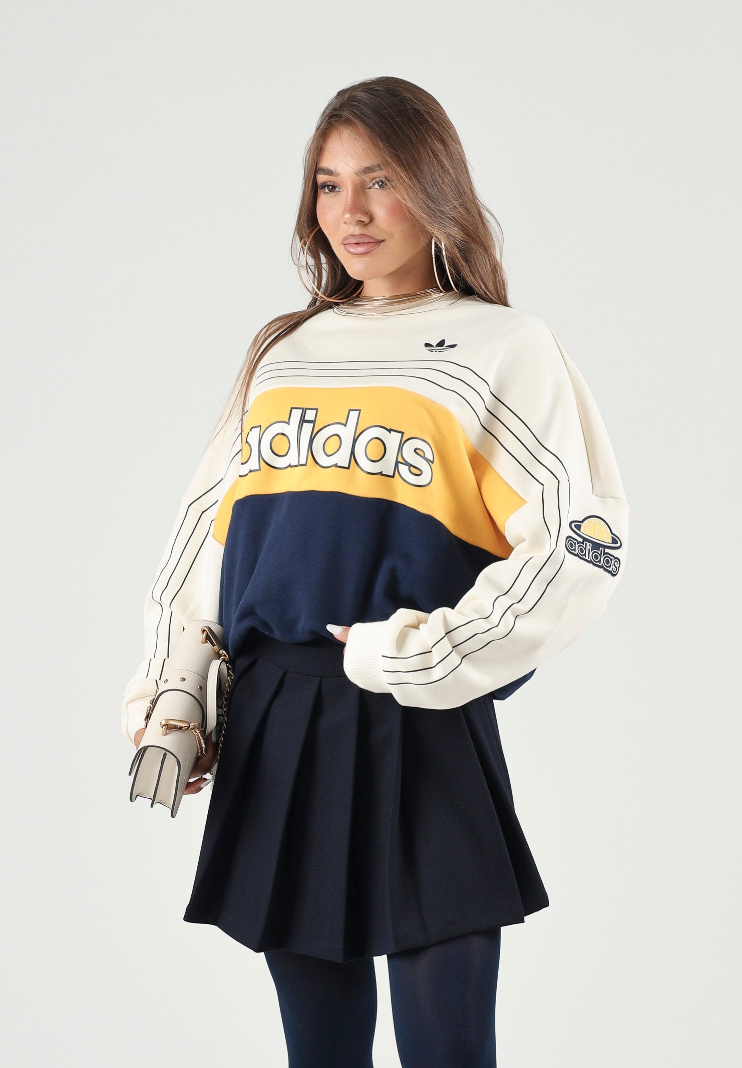 ADIDAS ORIGINALS Felpa ORIGINALS CREWNECK Cream White-vaniglia per uomo e donna KS8191 . ADIDAS ORIGINALS 