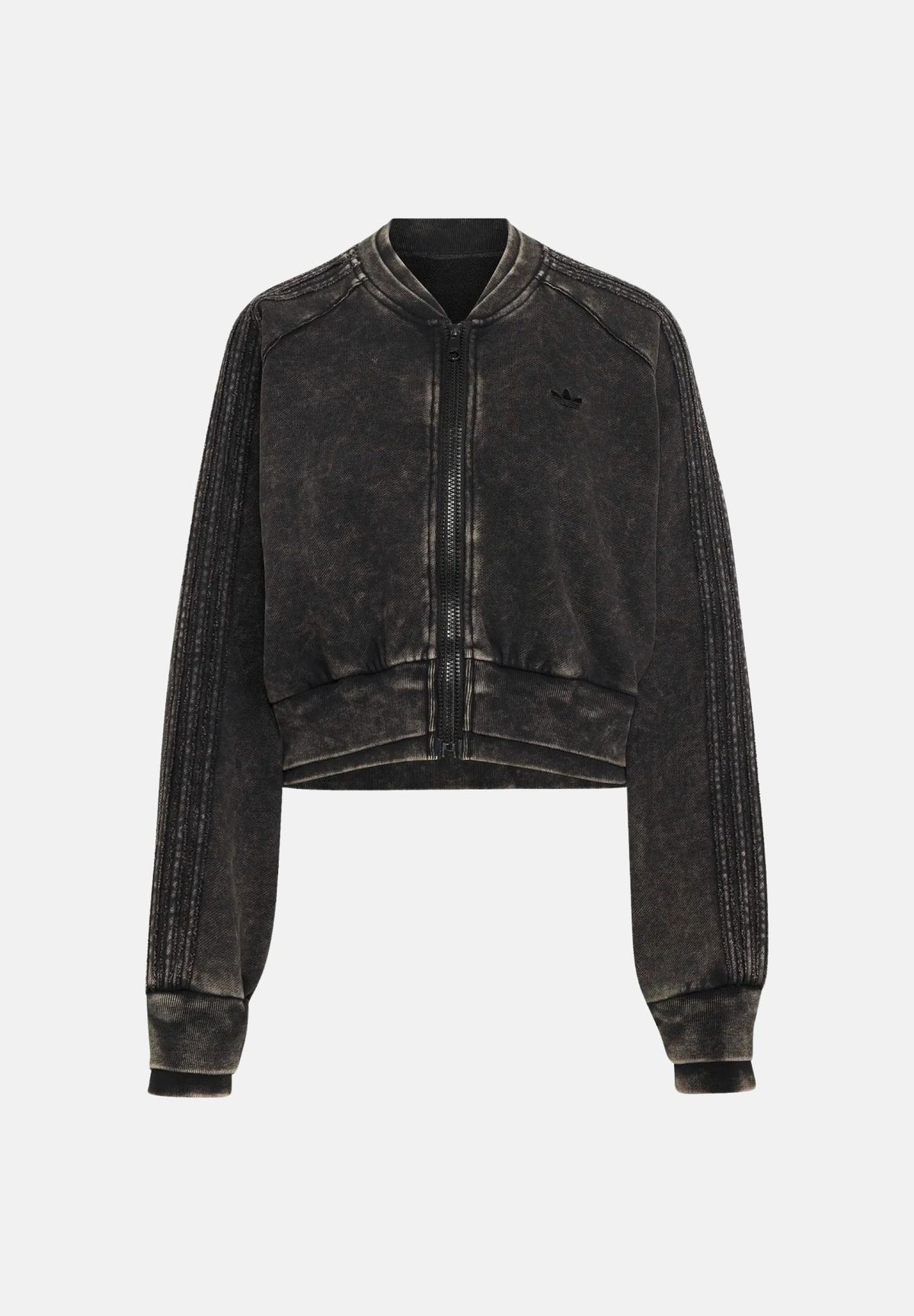 ADIDAS ORIGINALS Felpa con zip SST DOUBLE LAYERED nero da donna con costruzione a doppio strato KS9141 . ADIDAS ORIGINALS 