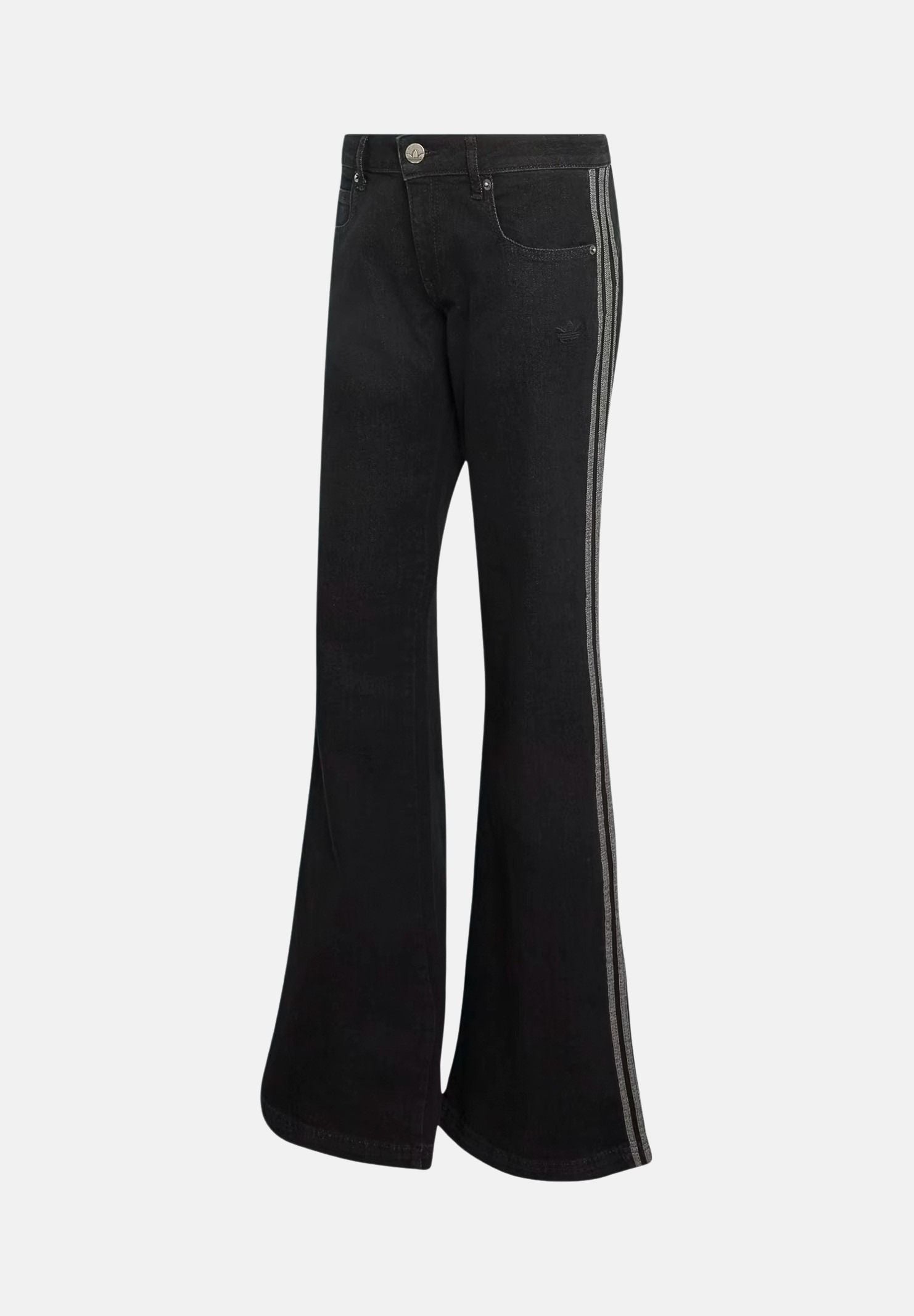 ADIDAS ORIGINALS Jeans SST LOW RISE FLARED nero da donna con gamba svasata. KS9214 . ADIDAS ORIGINALS 