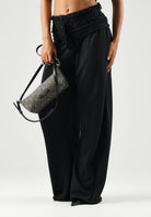 ADIDAS ORIGINALS Pantaloni WIDE LEG nero da donna con design tinta unita e vita elasticizzata con coulisse. KS9235 . ADIDAS ORIGINALS 