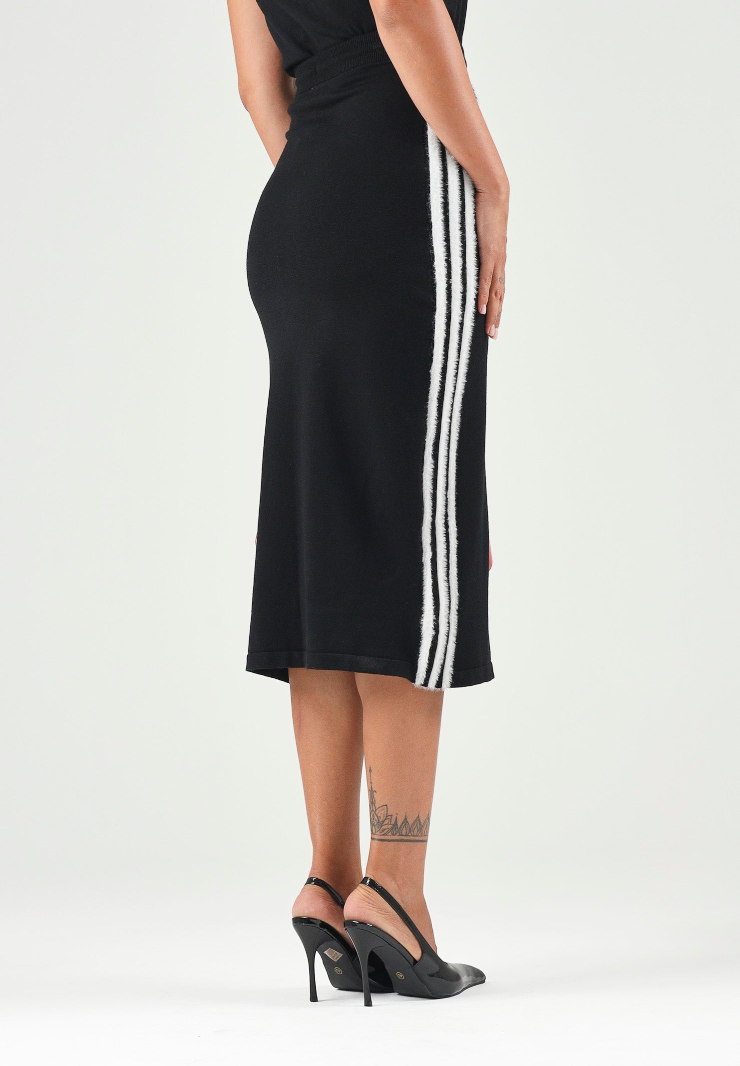 ADIDAS ORIGINALS Gonna GONNA IN MAGLIA Black / White, nero e bianco, donna. KS9373 . ADIDAS ORIGINALS 