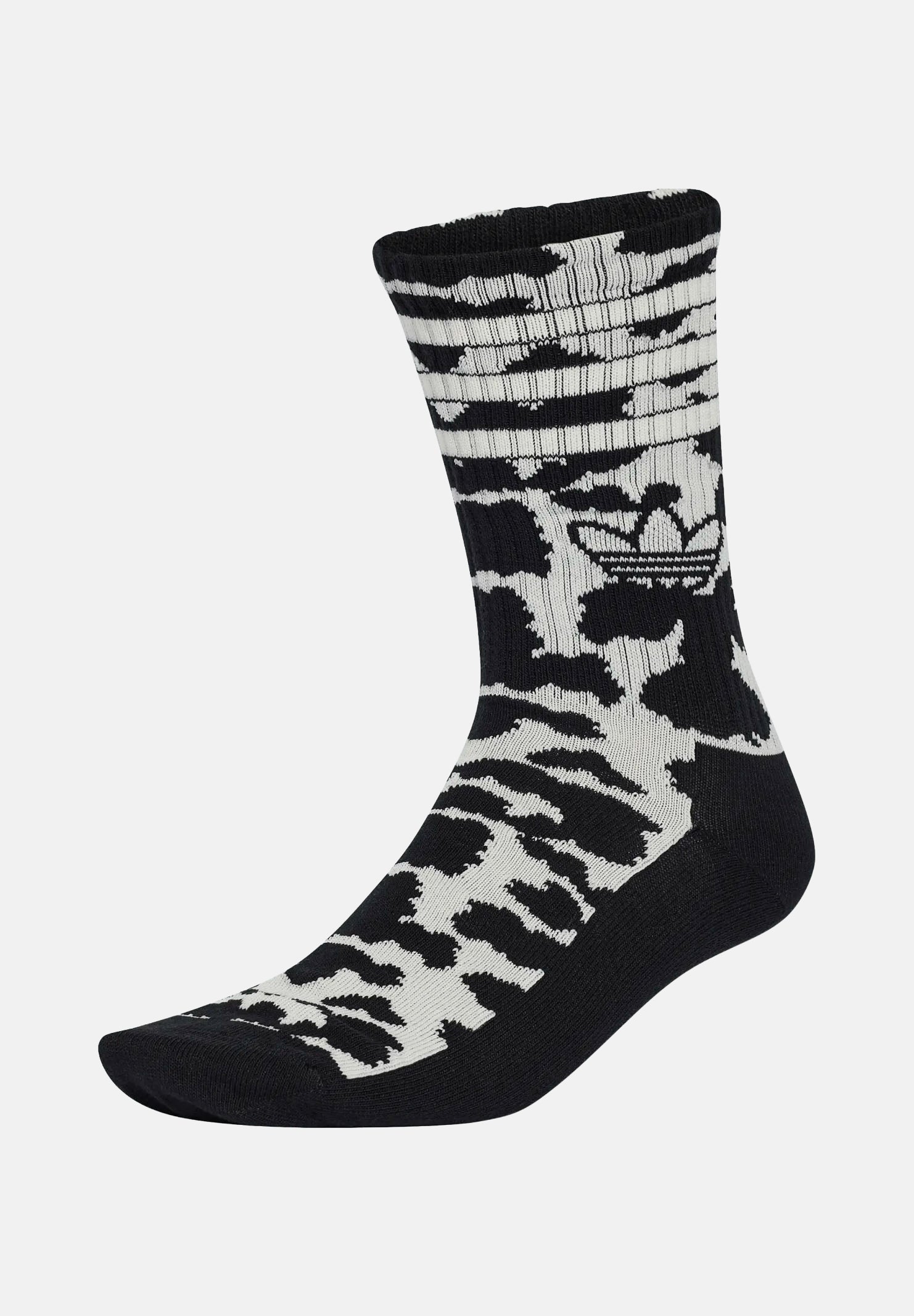 ADIDAS ORIGINALS  calzini Animal Graphic Crew Sock 2 Pairs Off White/Black bianco panna e nero unisex. KS9437 . ADIDAS ORIGINALS 