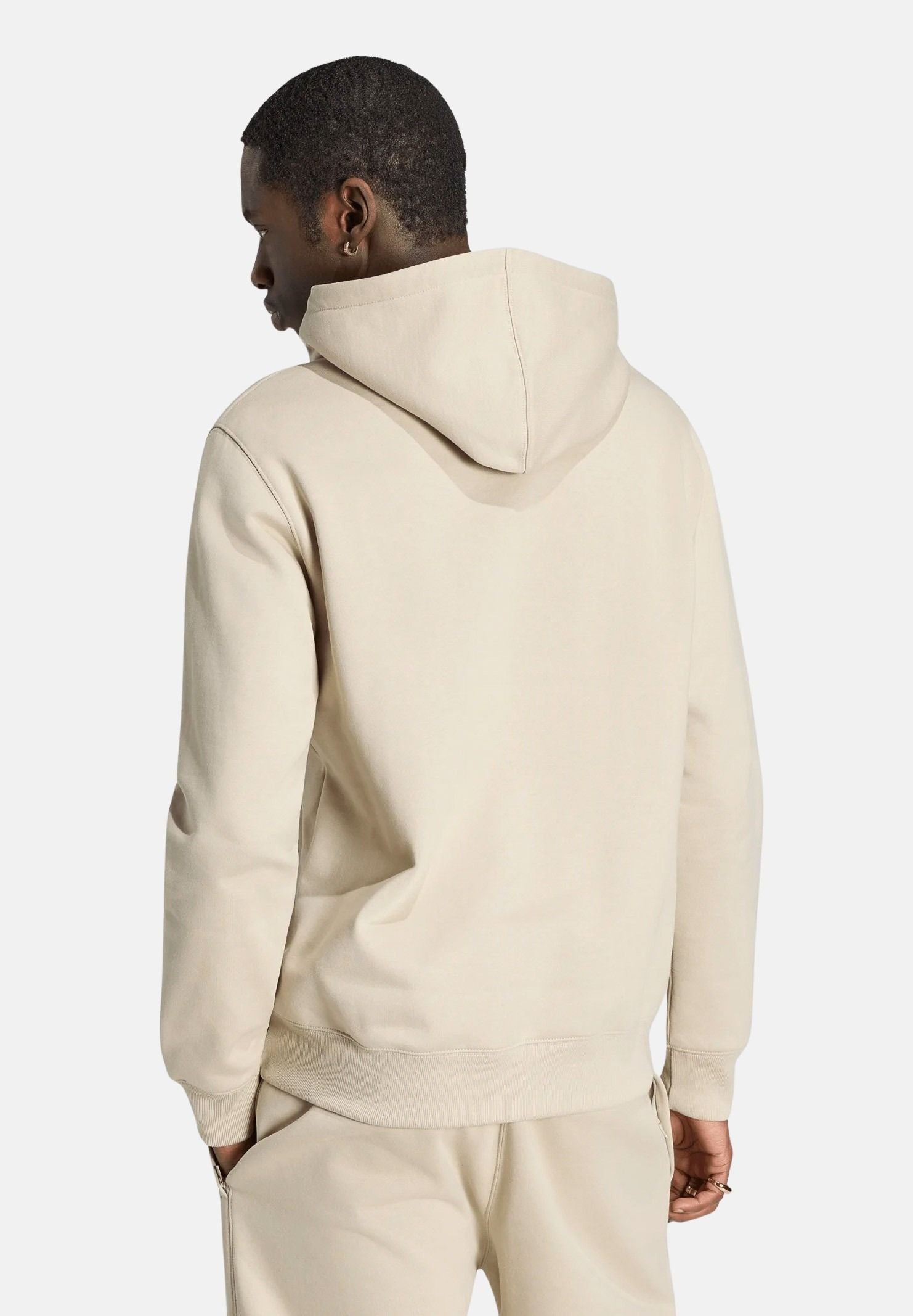 ADIDAS ORIGINALS Felpa TREFOIL ESSENTIALS HOODIE Khaki Three, beige da uomo con cappuccio KS9805 . ADIDAS ORIGINALS 