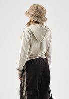 ADIDAS ORIGINALS Felpa con zip TREFOIL ESSENTIALS HOODIE Khaki Three, beige da uomo con cappuccio KS9805 . ADIDAS ORIGINALS 