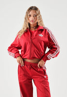 ADIDAS ORIGINALS Felpa PINSTRIPE con zip victory red, rossa e bianca, da donna KS9984 . ADIDAS ORIGINALS 