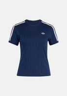 ADIDAS ORIGINALS T-shirt PINSTRIPE SLIM indigo-blu da donna con motivo gessato KS9992 . ADIDAS ORIGINALS 