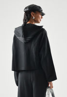 ADIDAS ORIGINALS Felpa nera da donna con zip e cappuccio e dettagli iconici adidas. KT1776 . ADIDAS ORIGINALS 
