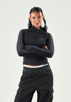 ADIDAS ORIGINALS Felpa con zip TRACK TOP SST 2.0 nera da donna a collo alto KT1780 . ADIDAS ORIGINALS 