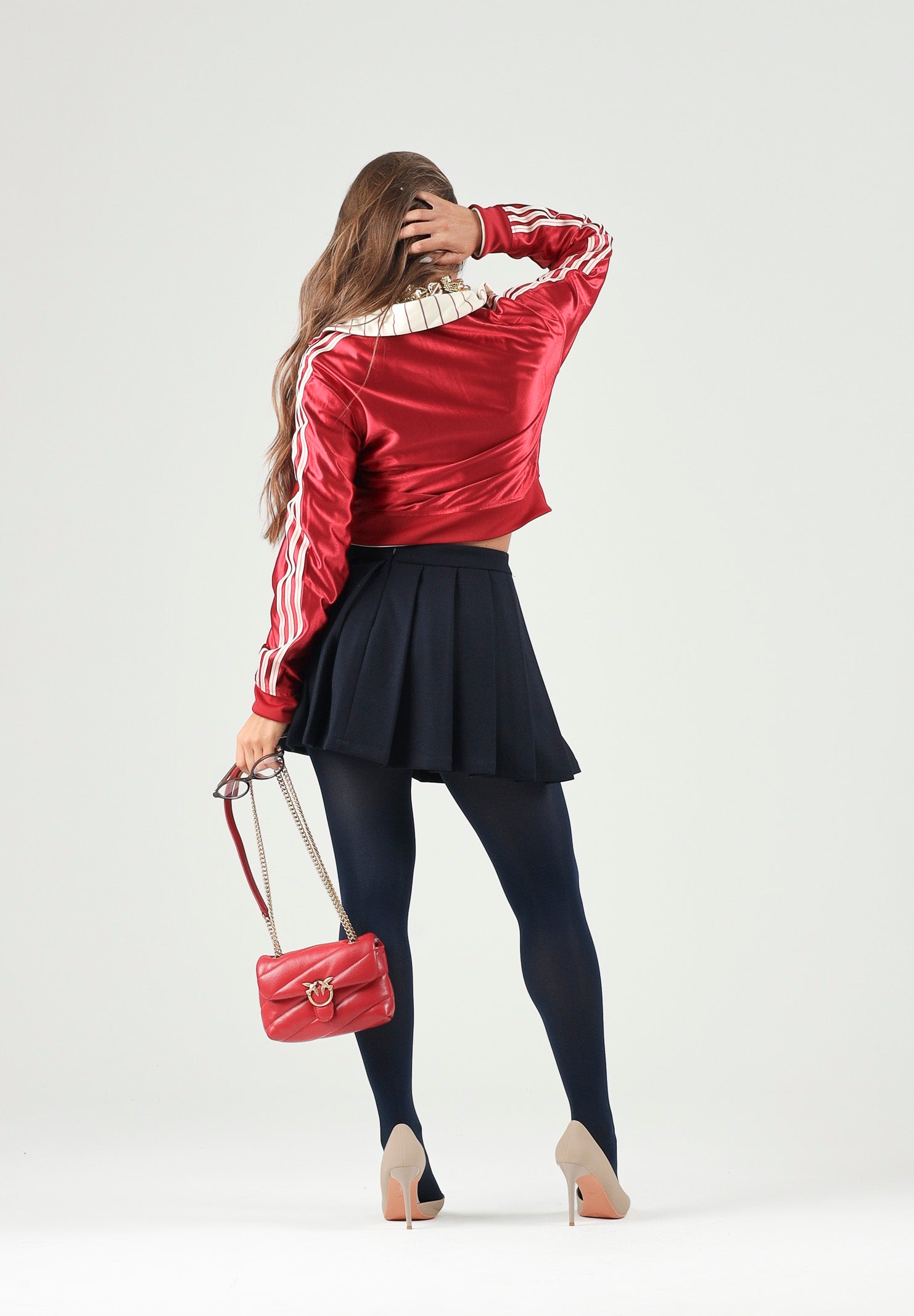 ADIDAS ORIGINALS Felpa con zip ADICOLOR PINSTRIPE vaniglia da donna con 3-stripes iconiche KT1850 . ADIDAS ORIGINALS 