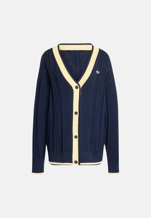 ADIDAS ORIGINALS Cardigan in maglia a trecce, color navy da donna KT1859 . ADIDAS ORIGINALS 