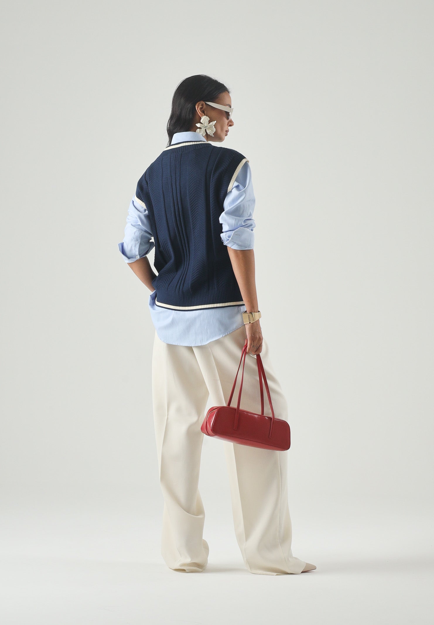 ADIDAS ORIGINALS Gilet CABLE KNIT indigo blu notte da donna con motivo a trecce <BR/> KT1861 . ADIDAS ORIGINALS 