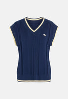 ADIDAS ORIGINALS Gilet CABLE KNIT indigo blu notte da donna con motivo a trecce <BR/> KT1861 . ADIDAS ORIGINALS 