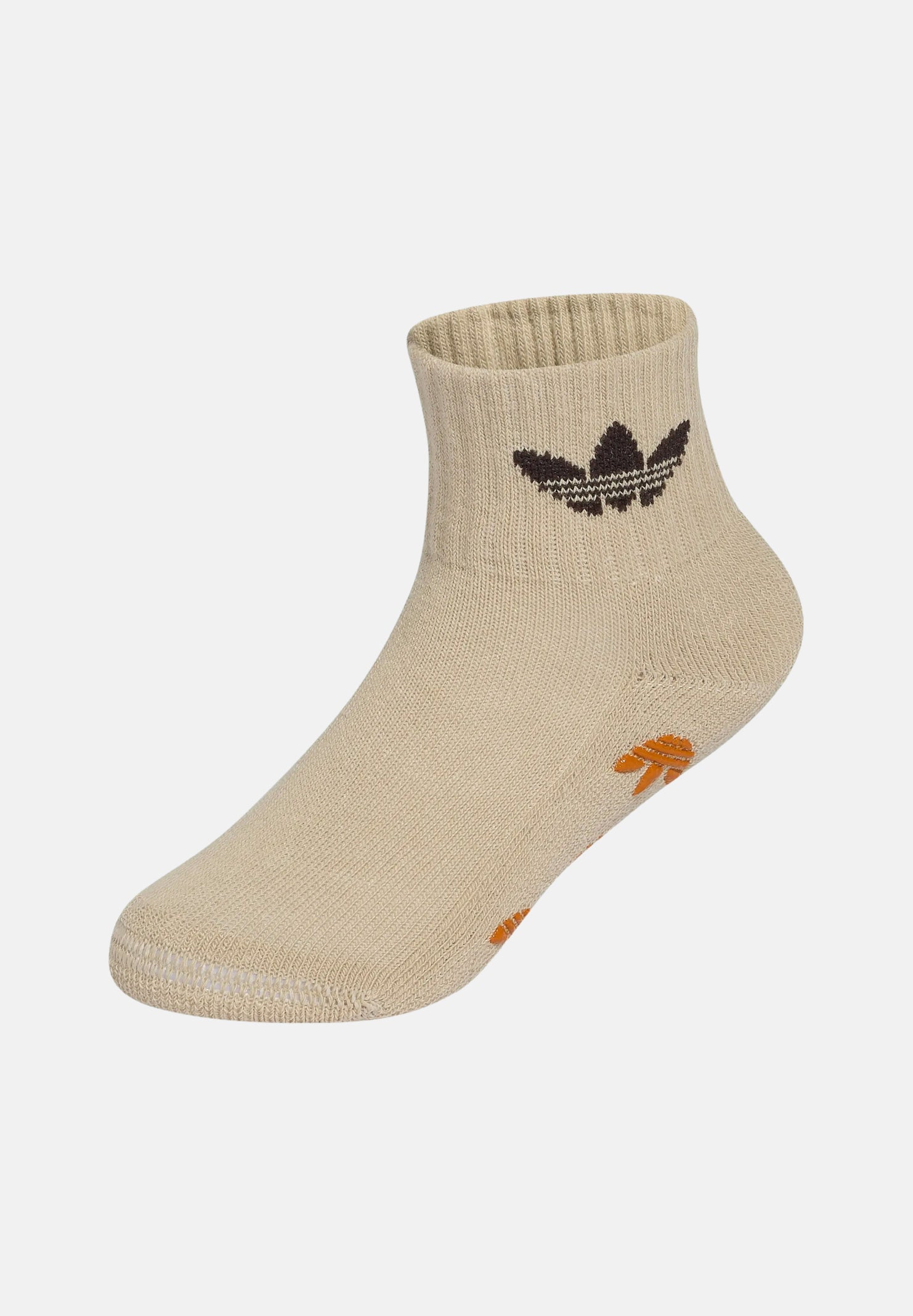 ADIDAS ORIGINALS Calze ANTI-SLIP SOCKS 2 PAIRS KIDS Khaki Three/Cloud White beige e bianco bambino unisex. KT1880 . ADIDAS ORIGINALS 