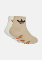 ADIDAS ORIGINALS Calze ANTI-SLIP SOCKS 2 PAIRS KIDS Khaki Three/Cloud White beige e bianco bambino unisex. KT1880 . ADIDAS ORIGINALS 