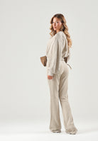 ADIDAS ORIGINALS Pantaloni SST BOOTCUT PANT Khaki Three beige da donna KT1915 . ADIDAS ORIGINALS 