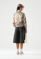 ADIDAS ORIGINALS Felpa ANIMAL PRINT FIREBIRD brown dessert beige  con motivo animalier  da donna KT2143 . ADIDAS ORIGINALS 