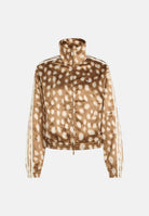 ADIDAS ORIGINALS Felpa ANIMAL PRINT FIREBIRD brown dessert beige  con motivo animalier  da donna KT2143 . ADIDAS ORIGINALS 
