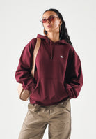 ADIDAS ORIGINALS Felpa ESSENTIALS OVERSIZE Maroon bordeaux da donna in tinta unita KT2274 . ADIDAS ORIGINALS 