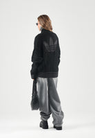 ADIDAS ORIGINALS Cardigan con zip CABLE KNIT TRACK TOP nero per uomo e donna con  lavorazione a trecce. KT2289 . ADIDAS ORIGINALS 