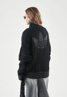 ADIDAS ORIGINALS Cardigan con zip TRACK TOP nero per uomo e donna con  lavorazione a trecce. KT2289 . ADIDAS ORIGINALS 