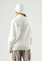 ADIDAS ORIGINALS Cardigan con zip CABLE KNIT TRACK TOP bianca per uomo e donna con  lavorazione a trecce. KT2290 . ADIDAS ORIGINALS 