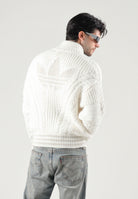 ADIDAS ORIGINALS Cardigan con zip CABLE KNIT TRACK TOP bianca per uomo e donna con  lavorazione a trecce. KT2290 . ADIDAS ORIGINALS 