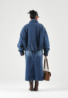 ADIDAS ORIGINALS Giubbotto di jeans FIREBIRD denimi blu da donna con 3-stripes iconiche KT4232 . ADIDAS ORIGINALS 