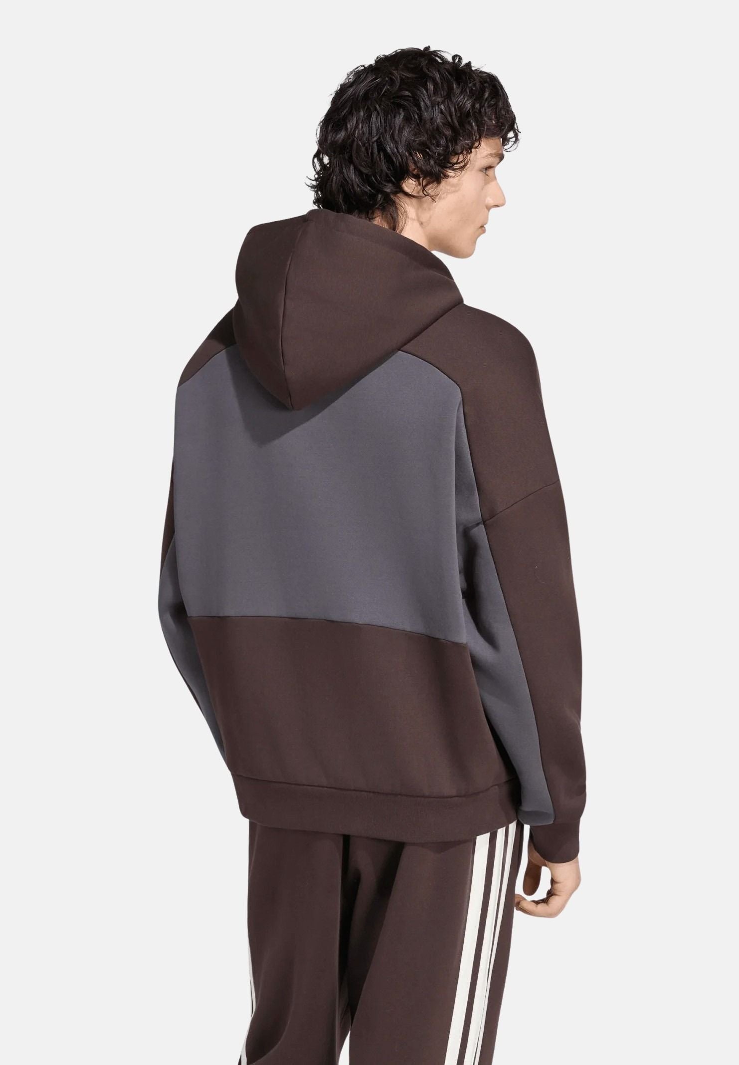 ADIDAS ORIGINALS Felpa SPACER TEAMGEIST aurora coffé-marrone da uomo con cappuccio KT4297 . ADIDAS ORIGINALS 