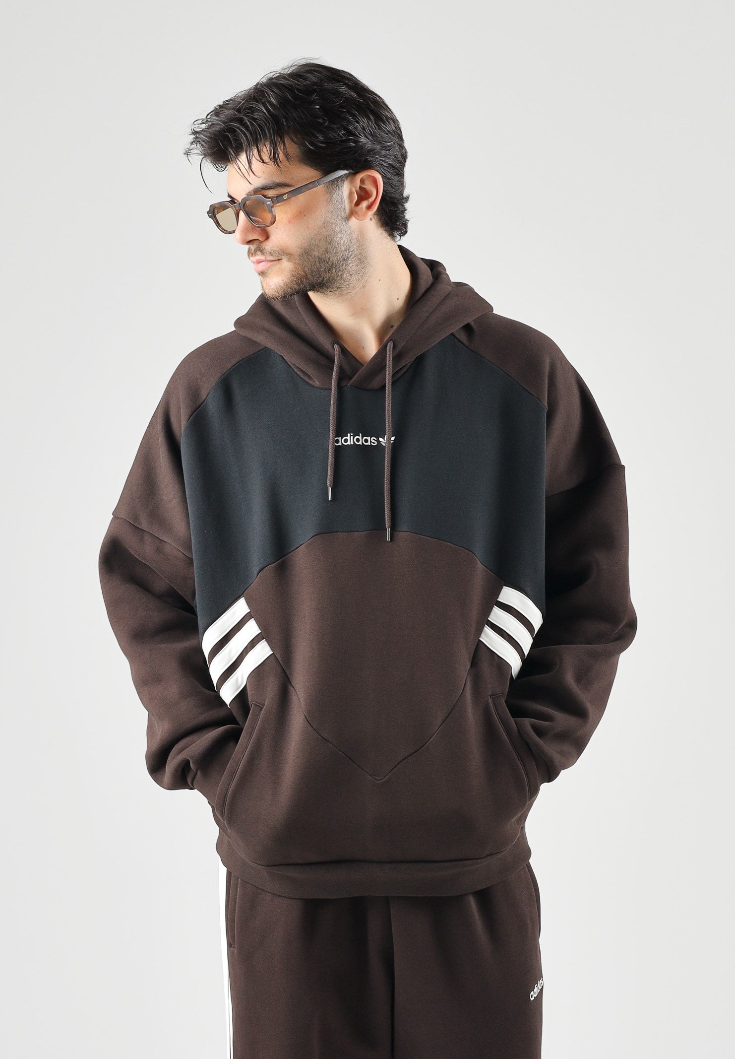 ADIDAS ORIGINALS Felpa con cappuccio SPACER TEAMGEIST aurora coffé-marrone da uomo KT4297 . ADIDAS ORIGINALS 
