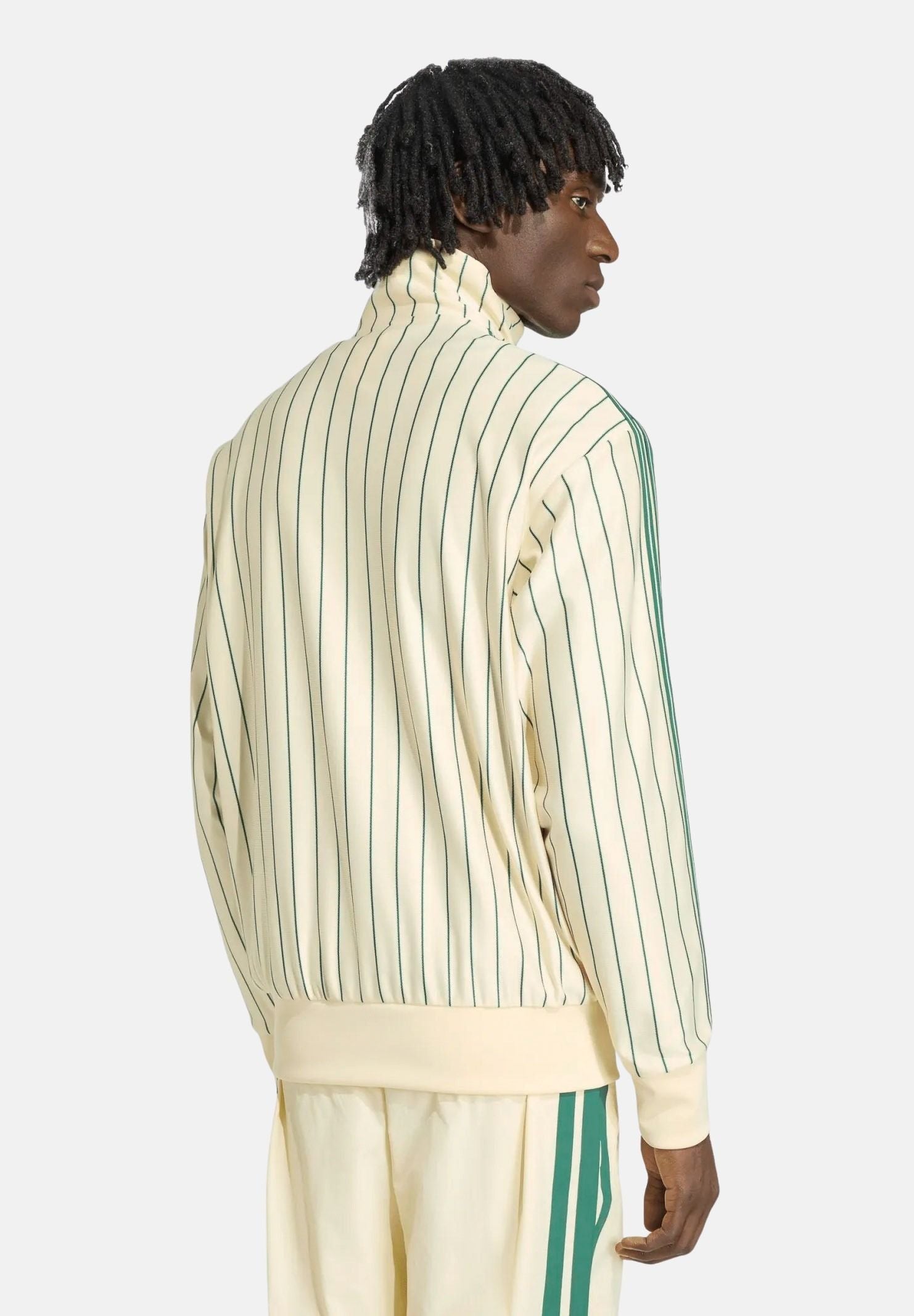 ADIDAS ORIGINALS Felpa FIREBIRD PINSTRIPES warm vaniglia beige da uomo con righe a contrasto KT4299 . ADIDAS ORIGINALS 
