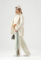 ADIDAS ORIGINALS Pantaloni FIREBIRD PINSTRIPES beige e verde per uomo e donna con iconiche 3-Stripes laterali. KT4300 . ADIDAS ORIGINALS 